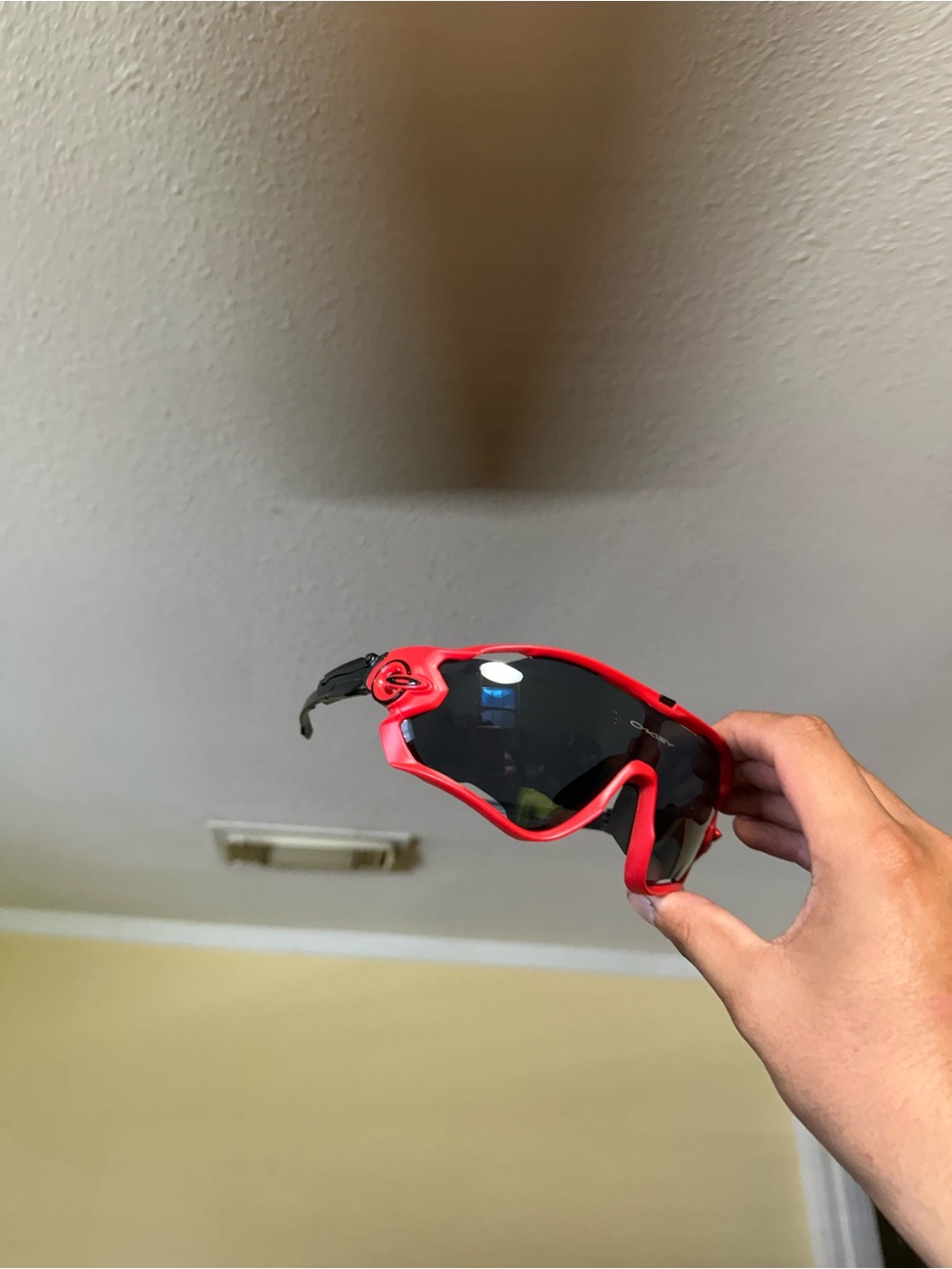 Red Sport Sunglasses with Black/Smoke Lenses Oakley